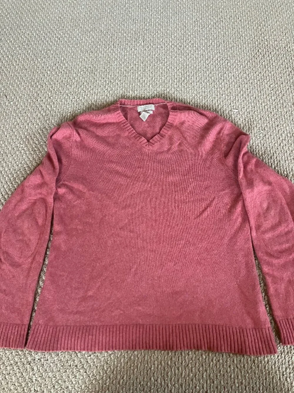 Banana Republic Angora Rabbit Cashmere Luxury Blend Pink V-Neck Sweater Large